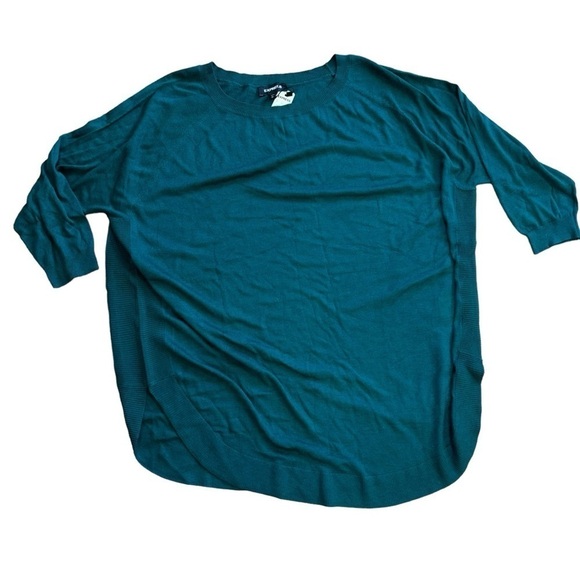 Express NWT Women’s XL Tunic Top Forest Green 3/4 Sleeves Preppy Feminine Classy - Picture 9 of 16